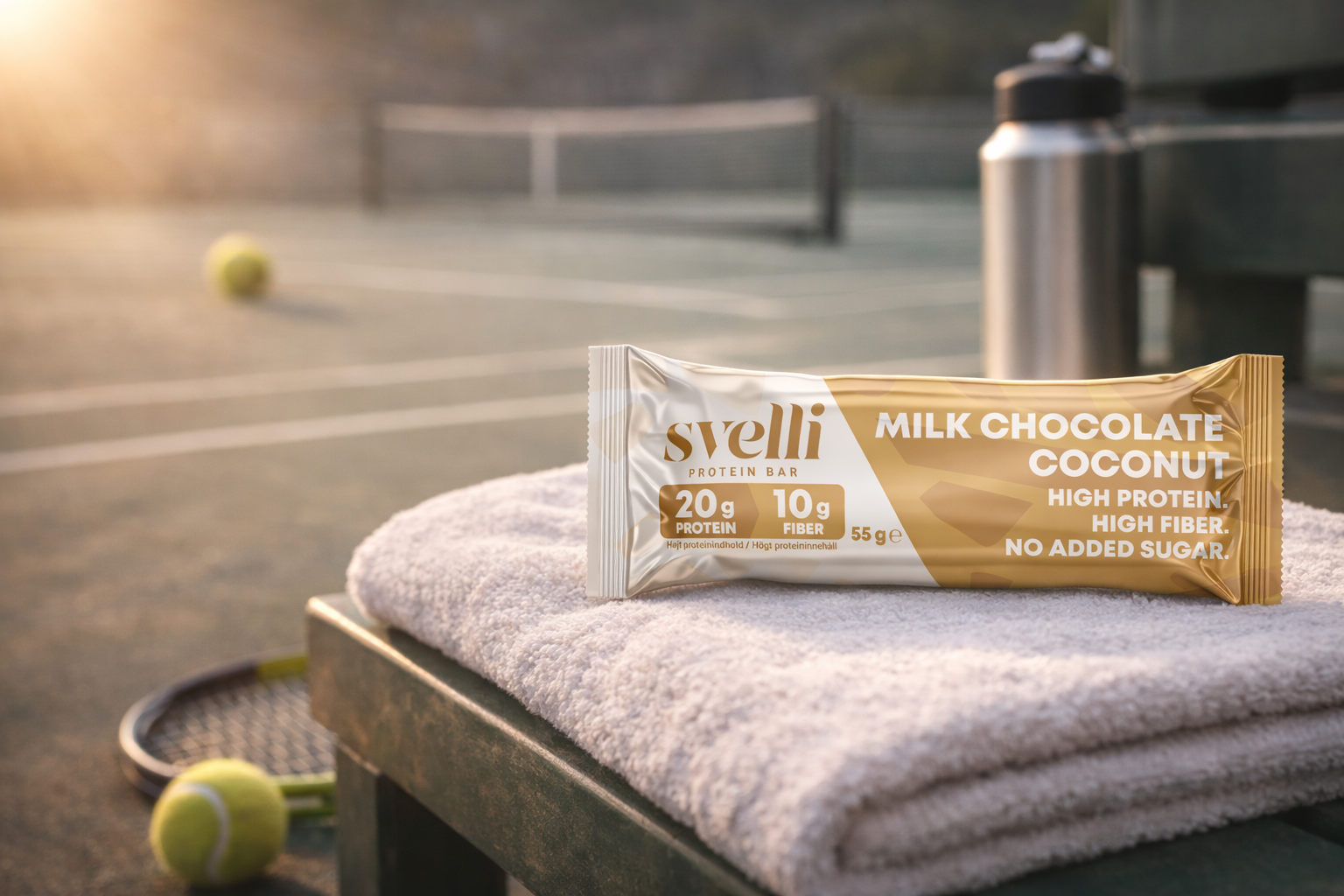 Svelli Milk Chocolate Coconut Proteinbar - Uden tilsat sukker