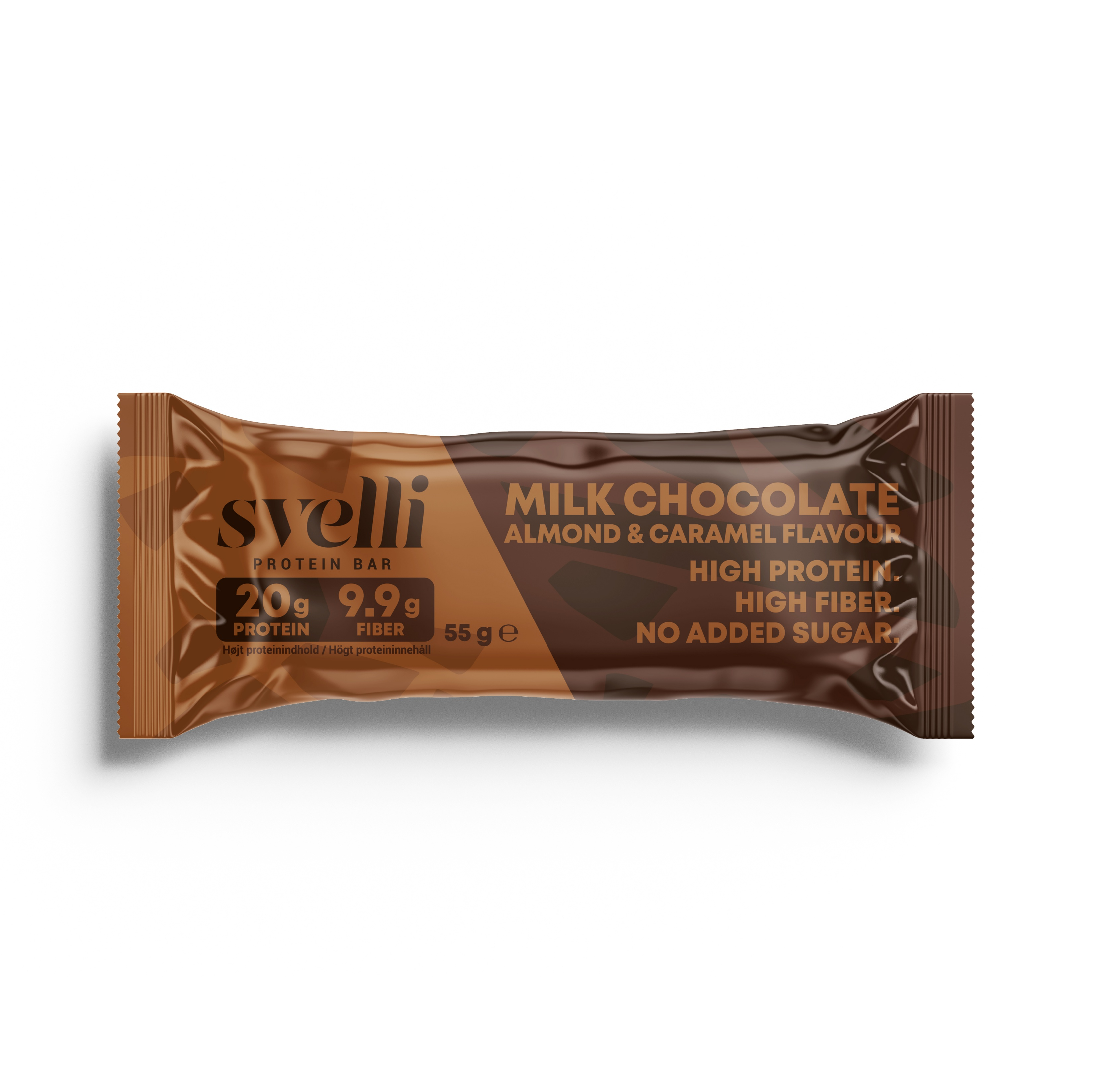 Svelli Milk Chocolate Almond & Caramel Proteinbar – Uden tilsat sukker