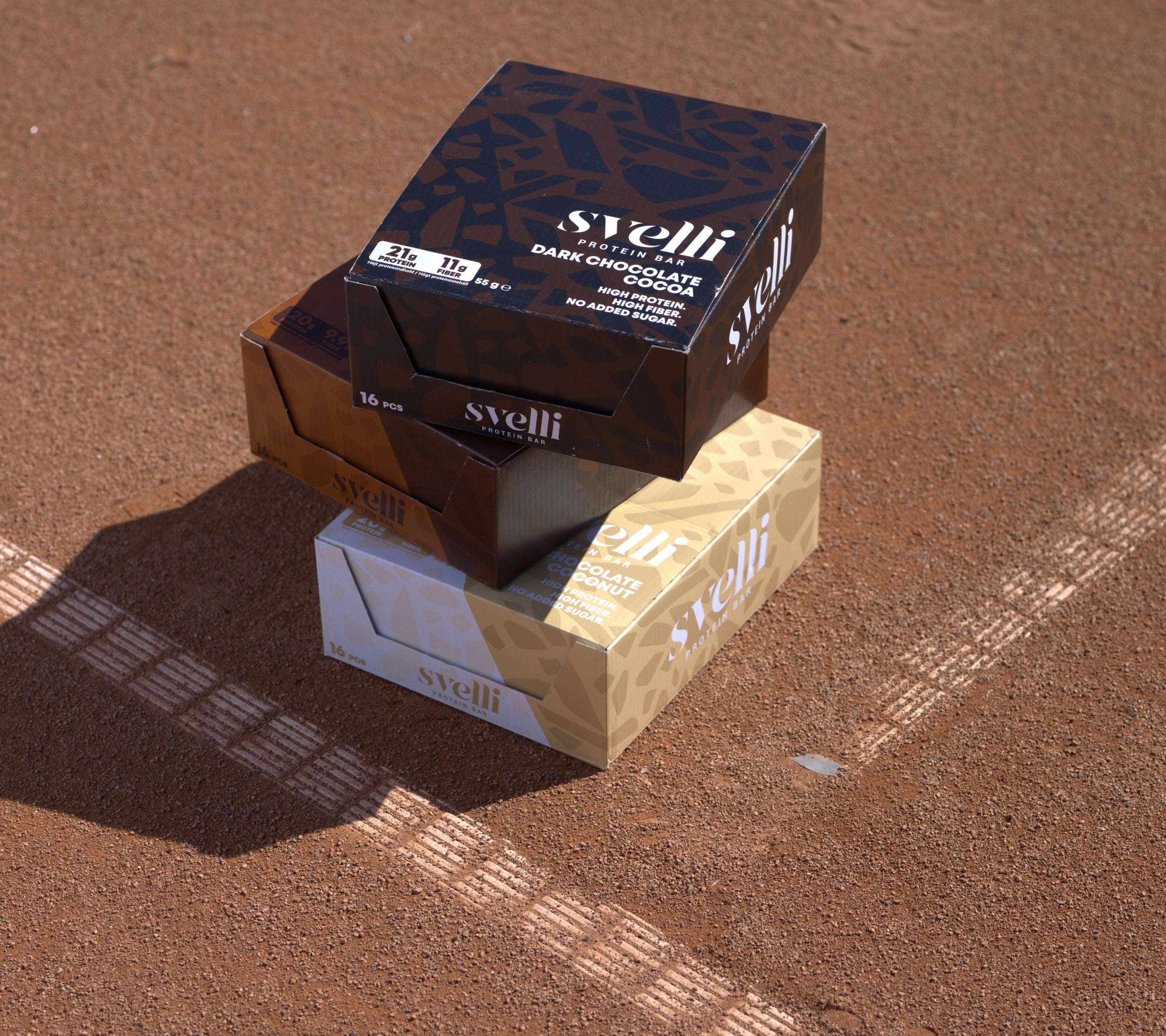 Svelli Proteinbar Box (16 stk) – Milk Chocolate Almond & Caramel