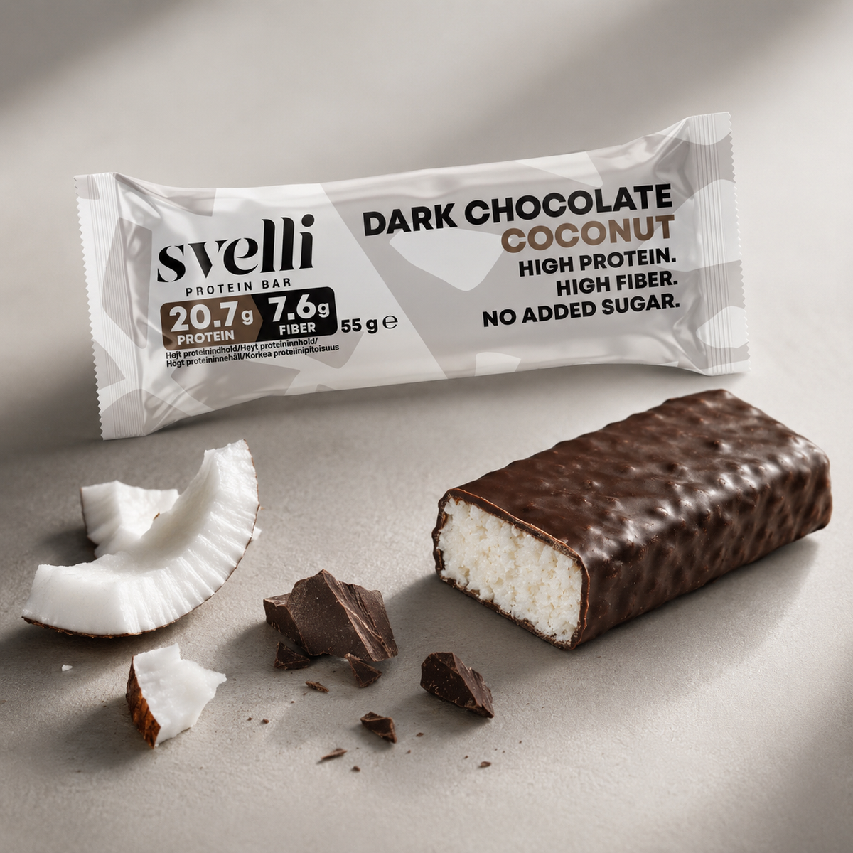 Dark Chocolate Coconut -proteiinipatukka