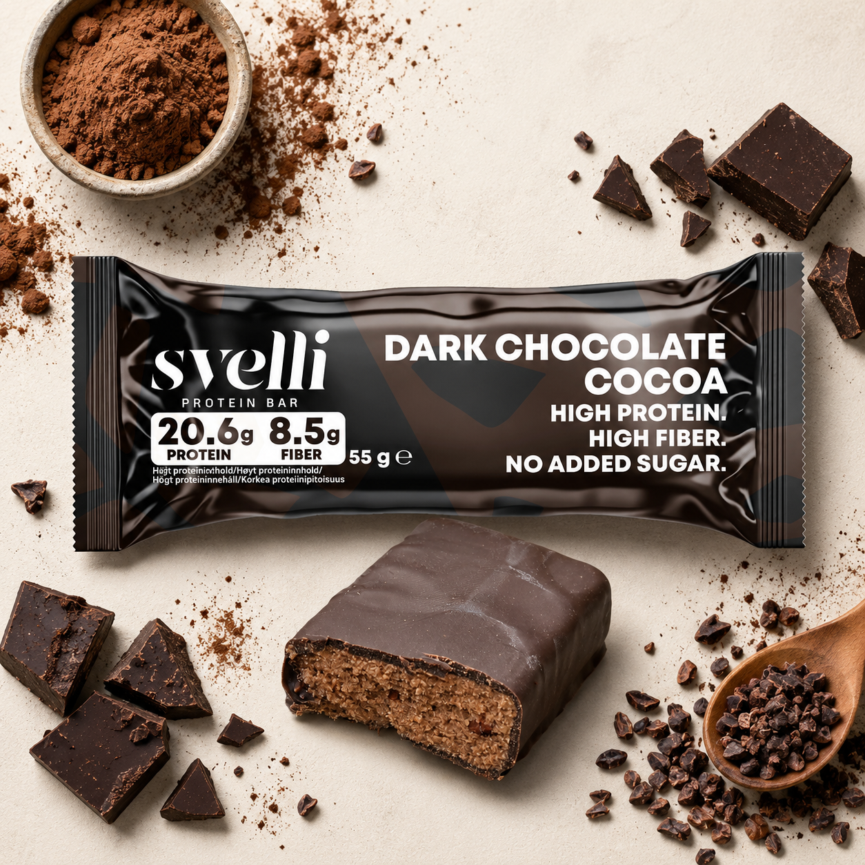 Dark Chocolate Cocoa Proteinbar (16 × 55g)