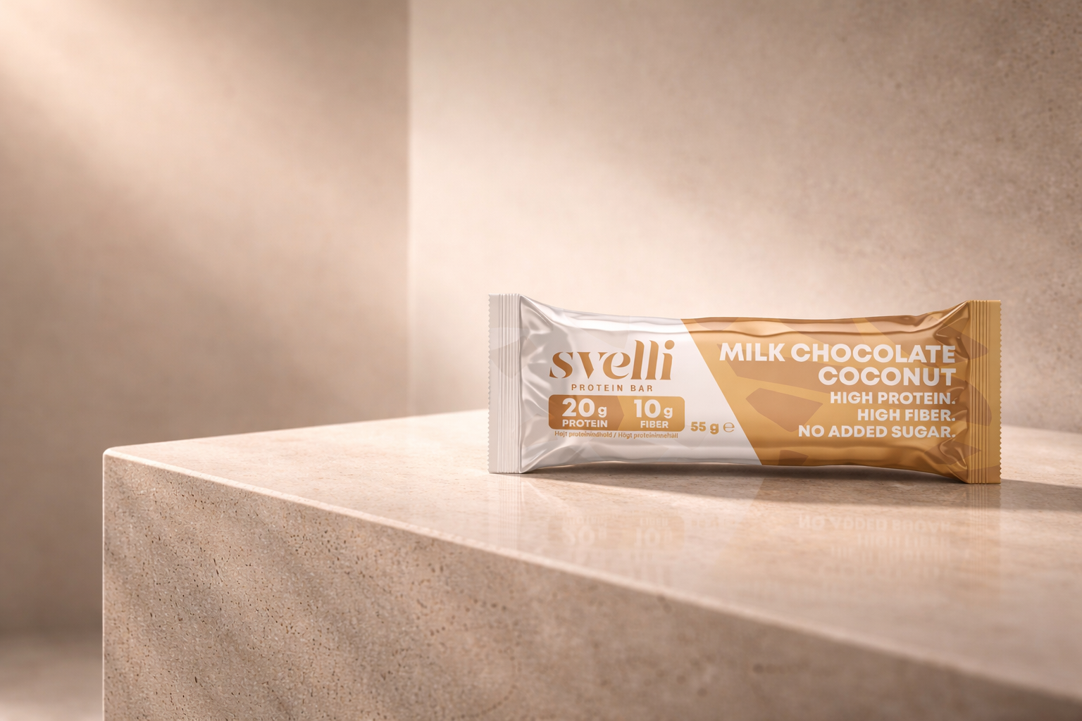 Svelli Milk Chocolate Coconut Proteinbar - Uden tilsat sukker