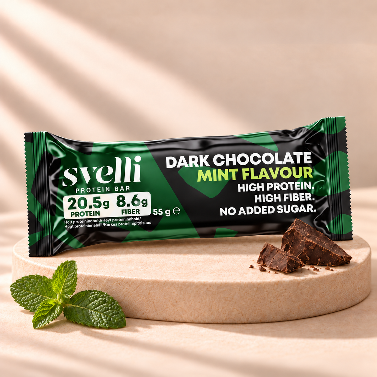 Dark Chocolate Mint -proteiinipatukka (16 × 55 g)