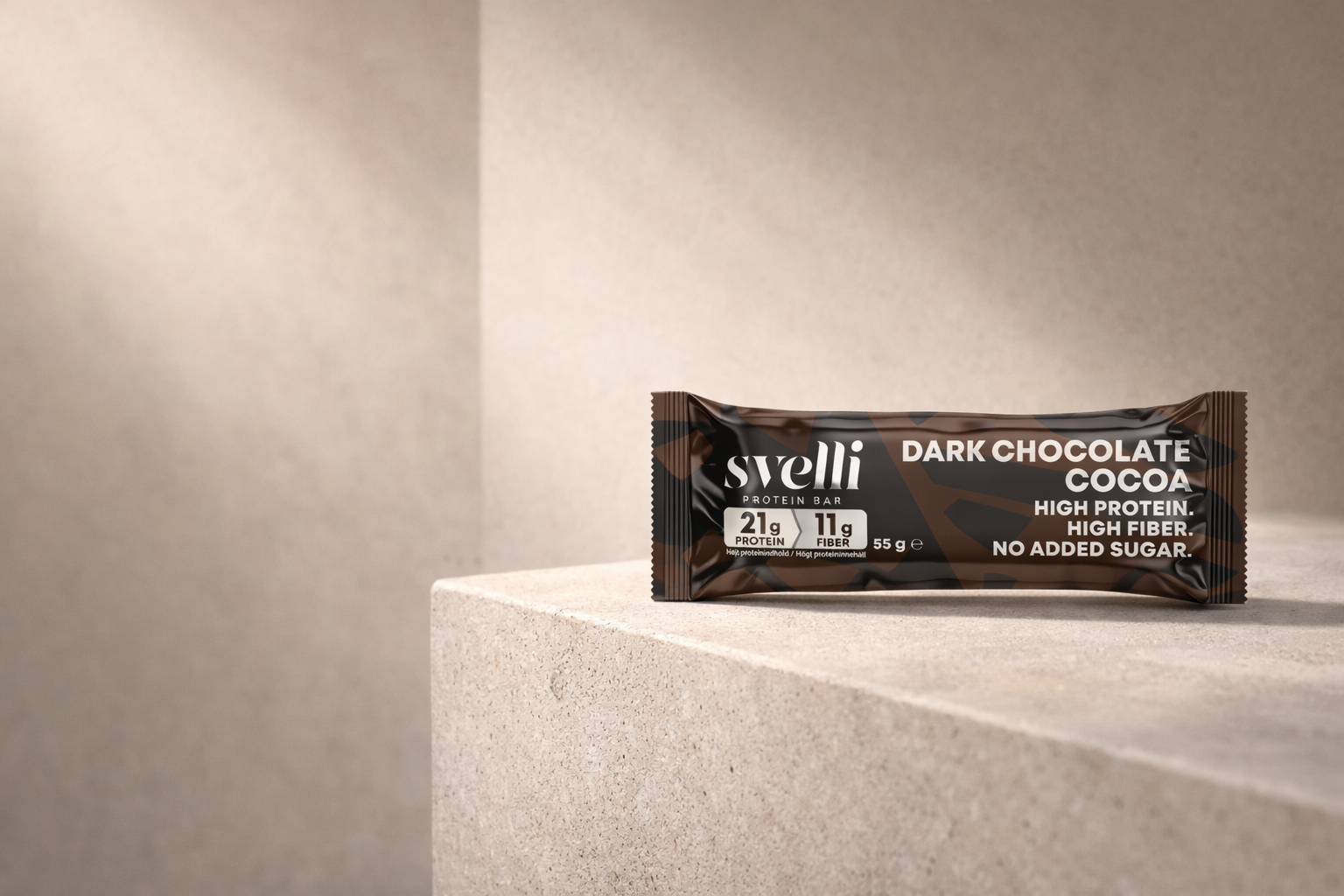 Svelli Dark Chocolate Cocoa Proteinbar - Uden tilsat sukker