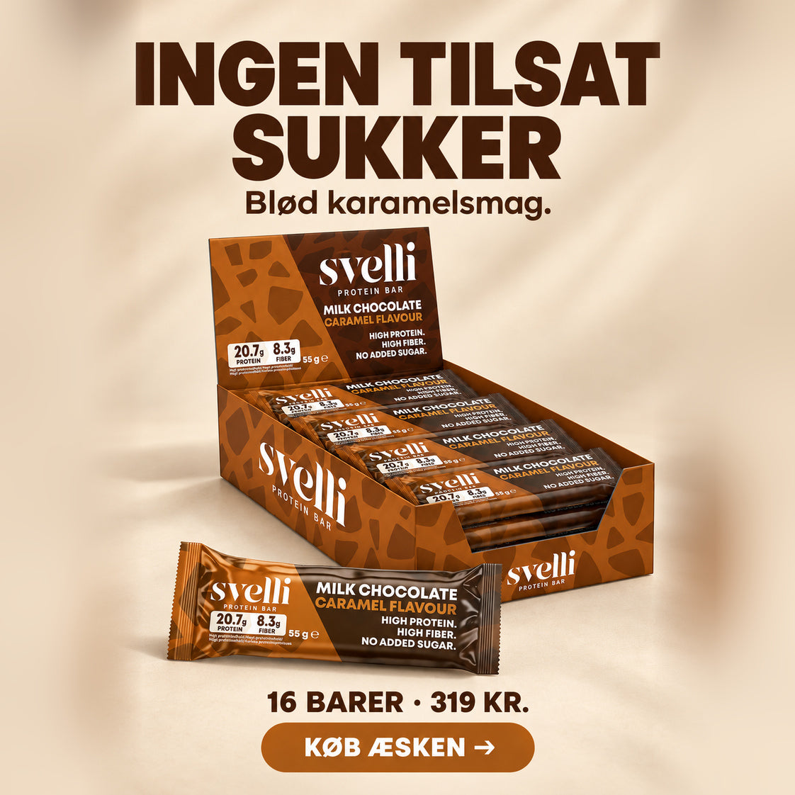 Milk Chocolate Caramel Proteinbar (16 × 55g)