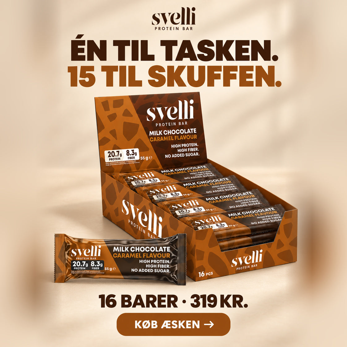 Milk Chocolate Caramel Proteinbar (16 × 55g)