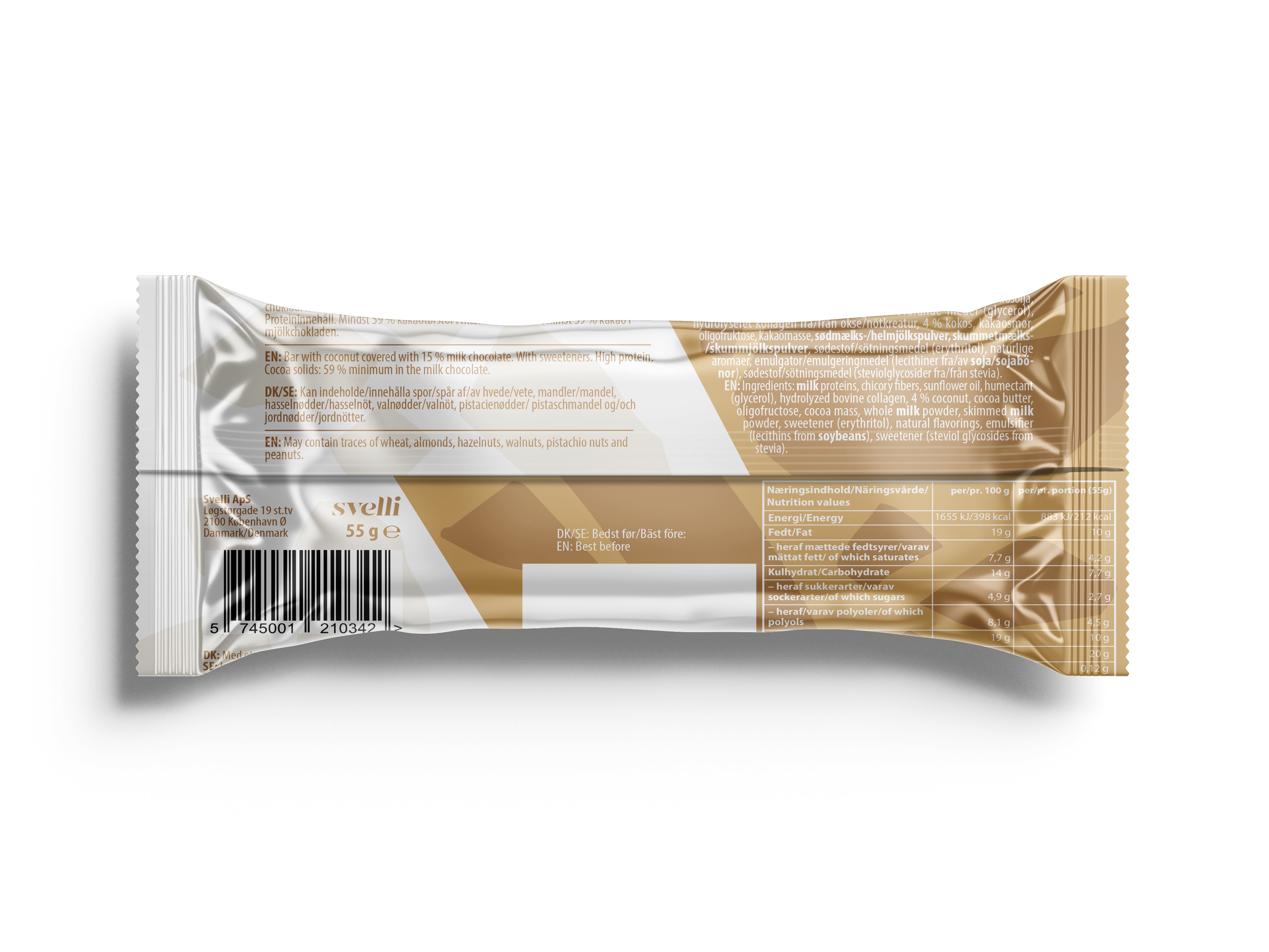 Svelli Proteinbar Box (16 stk) – Milk Chocolate Coconut